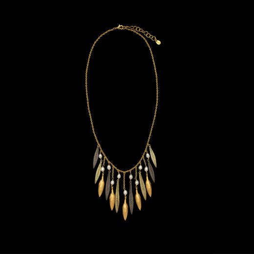 Statement leaf bud necklace by Michael Michaud